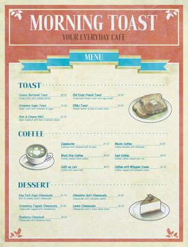 Retro Cafe Menu &ndash; Vintage Diner Poster