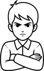 Obraz premium Angry Young Man with Folded Arms Portrait.