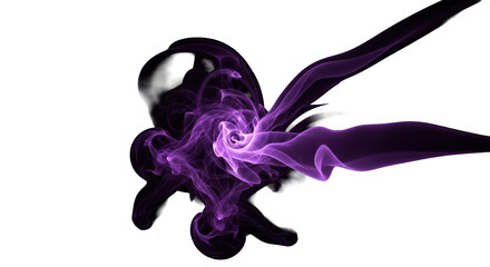 Obraz premium Violet Smoke Swirl Abstract Atmospheric Effect on Black
