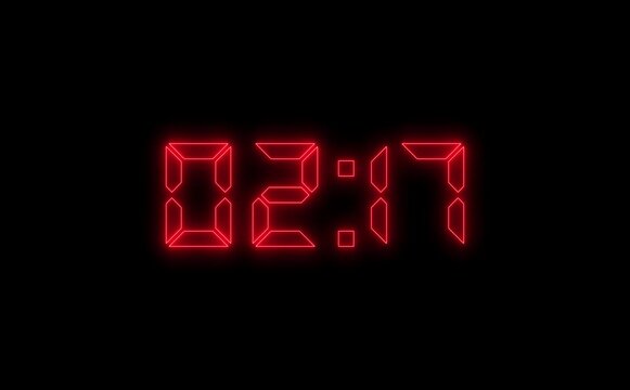 Countdown 2 minute 30s animation from 150 to 0 seconds, Glowing 150 second countdown Animation