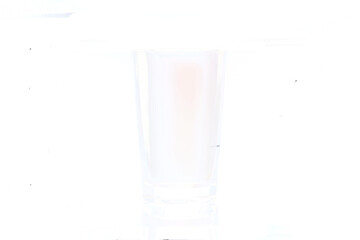 Clear drinking glass tumbler, empty, isolated on white background.