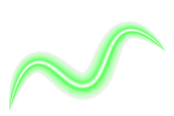 Abstract Green Glowing Wave Line PNG Transparent Background