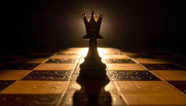 A strategic battle unfolds on a wooden chessboard as black and white pieces like the king and knight move across the table in a challenging game of intelligence and leadership