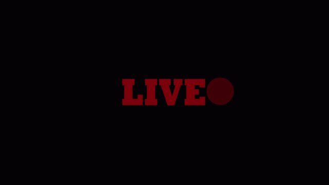 Red Live Stream with transparent background, Live streaming icon animation with alpha channel, 4 k Animated red button live streaming broadcast suitable for TV Shows, and social Live. live animation 