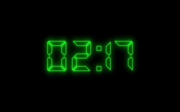Countdown 2 minute 30s animation from 150 to 0 seconds, Glowing 150 second countdown Animation