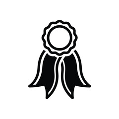 Obraz premium Black Ribbon Award Badge Icon.
