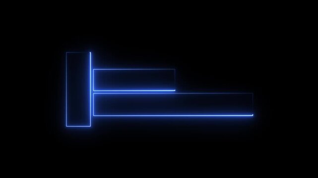 abstract blue neon geometric shape animation with glowing outlines on black background, futuristic design element, clean looping motion graphic, technology concept
