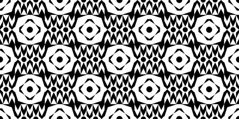 Seamless Transparent Geometric Black and White Monochrome Art Deco Pattern Template