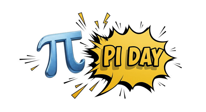 Celebrate pi day symbol isolated on transparent background