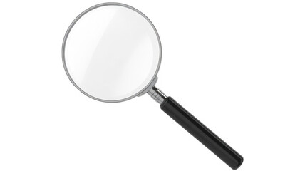 Magnifying Glass magnifier handle black isolated on a transparent background