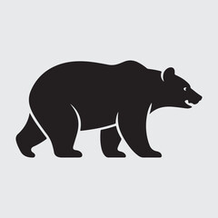 Fototapeta premium Silhouette of a Bear Walking on Transparent Background
