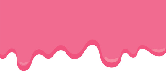 A vibrant pink liquid dripping down on a white background