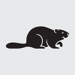 Fototapeta premium Silhouette of a Beaver Walking on Transparent Background