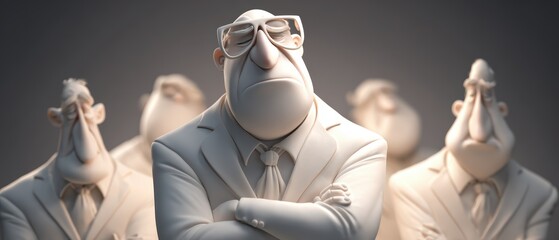 Pride and arrogance, elevated figure looking down at others with a pompous expression, visualizing superiority complex for behavioral psychology, humility lessons, and social awareness.