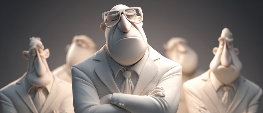 Pride and arrogance, elevated figure looking down at others with a pompous expression, visualizing superiority complex for behavioral psychology, humility lessons, and social awareness.