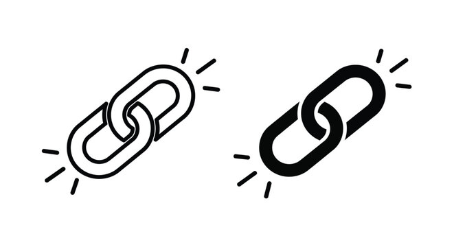 A simple illustration depicts two sets of interconnected black metal chain links symbolizing connection and strength