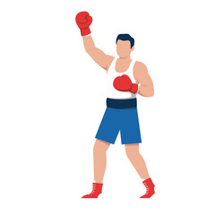 Boxing players pose or movement when play with boxing gloves