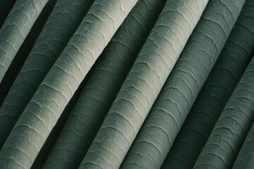 Fototapeta premium Macro close up of ribbed rubber hose texture with diagonal industrial pattern 