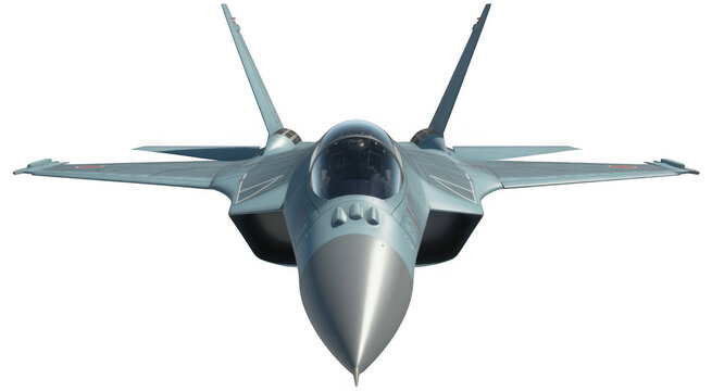 Gray fighter jet aircraft airplane military isolated on a transparent background