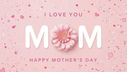 A heartfelt mother s day greeting featuring a pink flower and loving message