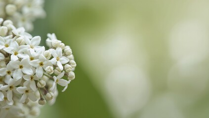 Close up of delicate white elderflower blossoms against a blurred green background
