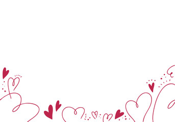 赤いハートのグラフィカルなフレーム