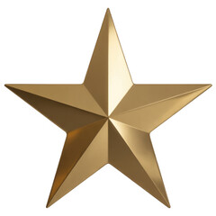 Golden Star star shape metal shiny isolated on a transparent background