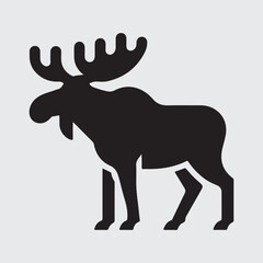 Silhouette of a moose standing on all fours

