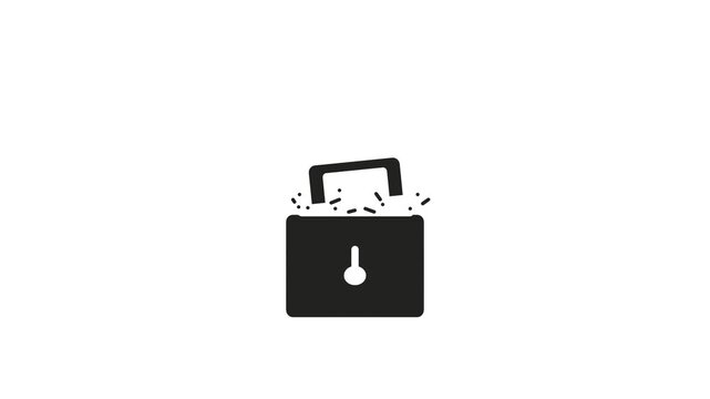 The lock flashes on the screen, indicating access is denied. Then it opens or breaks.