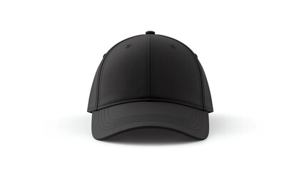 Black baseball cap isolated on white background with clipping path