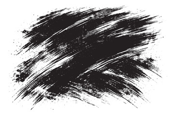 Obraz premium Abstract Black Brush Strokes Texture on White Background | Grunge Paint Art