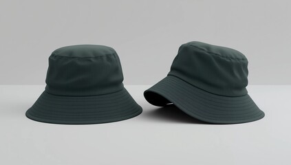 Blank bucket hat color black on white background
