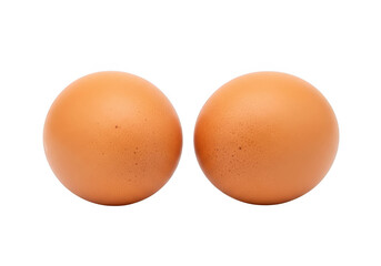 Two brown eggs side by side isolated on transparent background