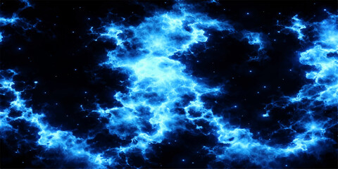 An abstract blue fantasy galaxy background featuring a deep outer space nebula with bright starry clouds and a dark cosmic night sky providing ample light for text © Graph Rover