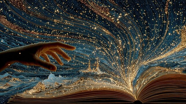 World Book Day futuristic humanism poster,