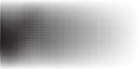 Set of halftone dots gradient pattern texture isolated on white background. Straight dotted spots using halftone circle dot raster texture. Vector blot half tone collection.