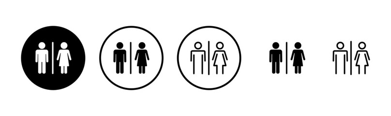 Toilet icon logo design. Girls and boys restrooms sign and symbol. bathroom sign. wc, lavatory © LUNARA