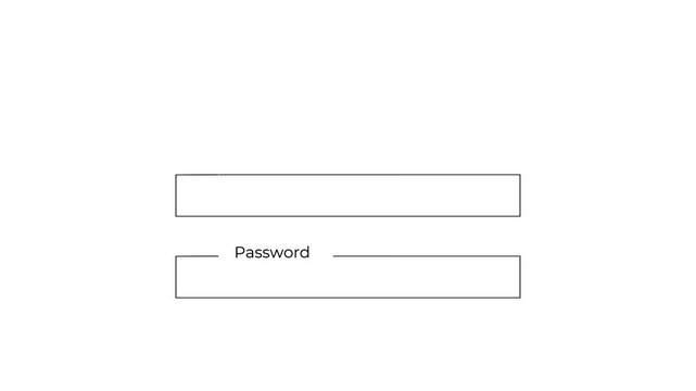 clean login screen animation with username and password field interaction for user sign in interfaces.