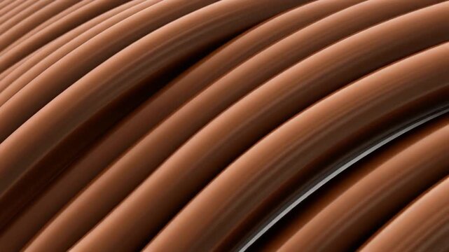 Elegant bronze arcs gliding diagonally subtle metallic shine cinematic ambience spreading naturally surreal futuristic horizon depth ethereal atmosphere glow layers