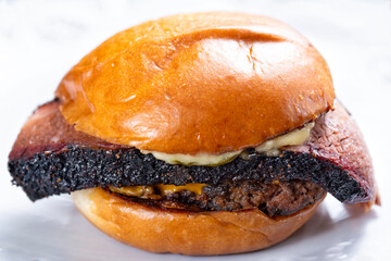 american barbequed beef brisket hamburger