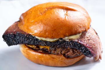 american barbequed beef brisket hamburger