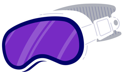 High-Tech VR Goggles with Purple Lens Illustration