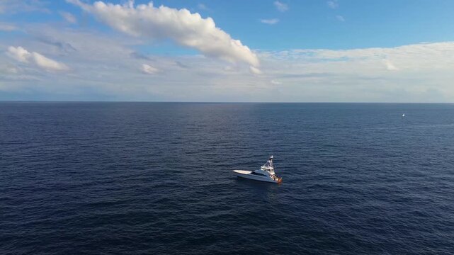 An awesome Viking Hatteras kite fishing in the Atlantic Ocean.
