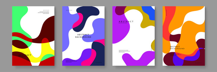Artistic abstract posters featuring fluid overlays and intense color palettes for creative advertising campaigns and social media kits