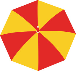 Obraz premium Red and Yellow Beach Umbrella