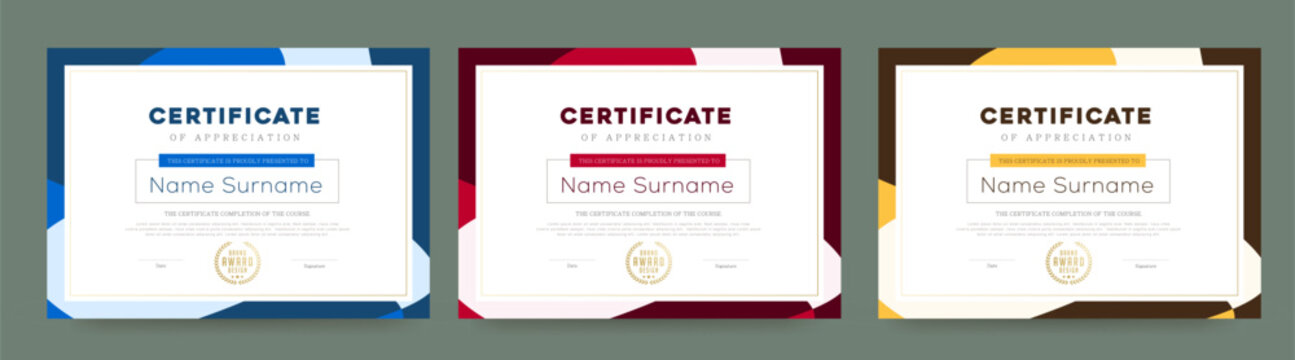 Elegant modern certificate diploma template with clean layout suitable for award appreciation completion or achievement in education