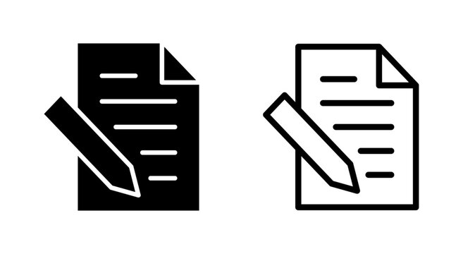 Note icon symbol for apps and websites. notepad sign and symbol
