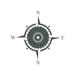 Compass Jet Engine Logo Vector Illustration