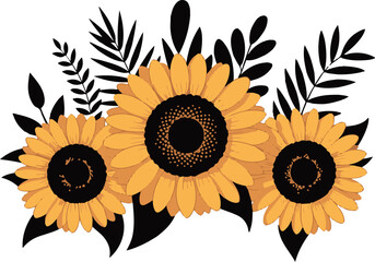 Sunflower Design clipart vector