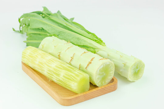 Fresh Celtuce Stalks and Leaves for Cooking
